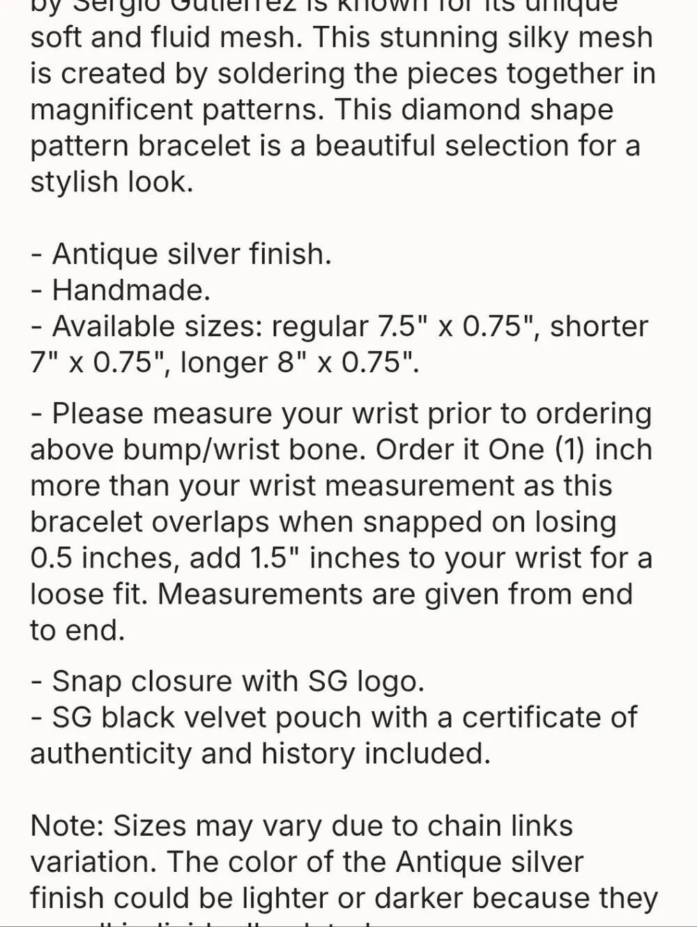 Sergio Gutierrez Liquid Metal Silver Mesh B4 Bracelet